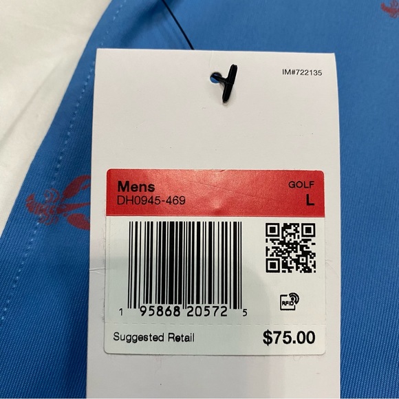Nike Golf Men's Dri-FIT Lobster Print Polo DH0945-469 Blue Men’s Size Large - Picture 5 of 5